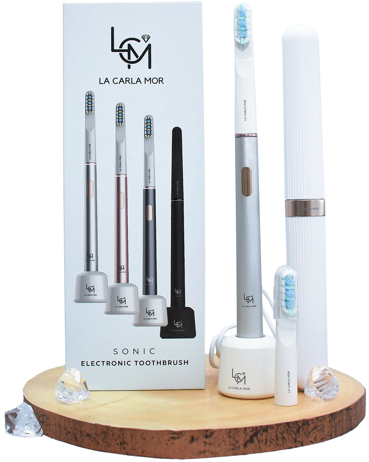 Premium La Carla Mor Sonic Toothbrush Silver - Image 3