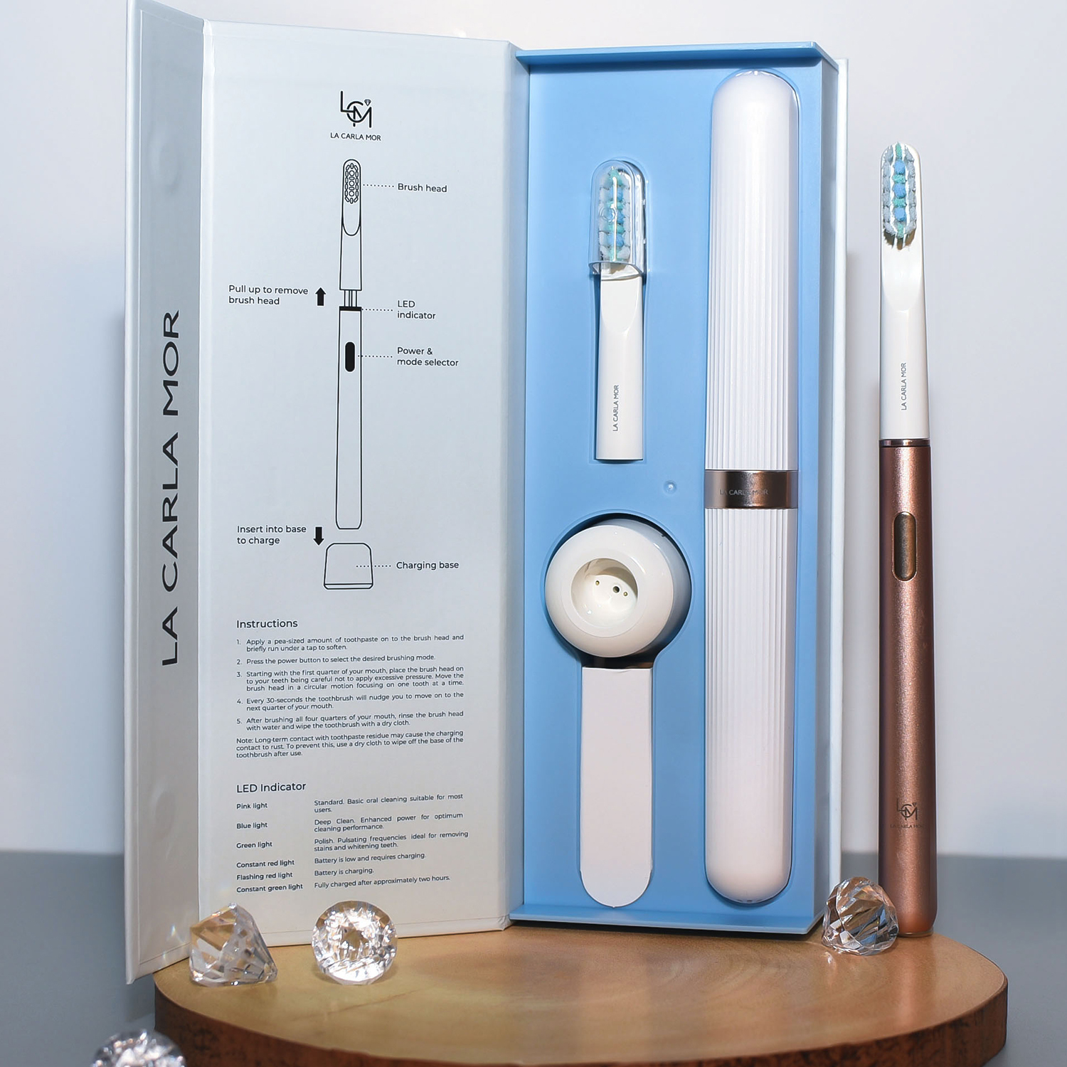 Premium La Carla Mor Sonic Toothbrush Pink - Image 3