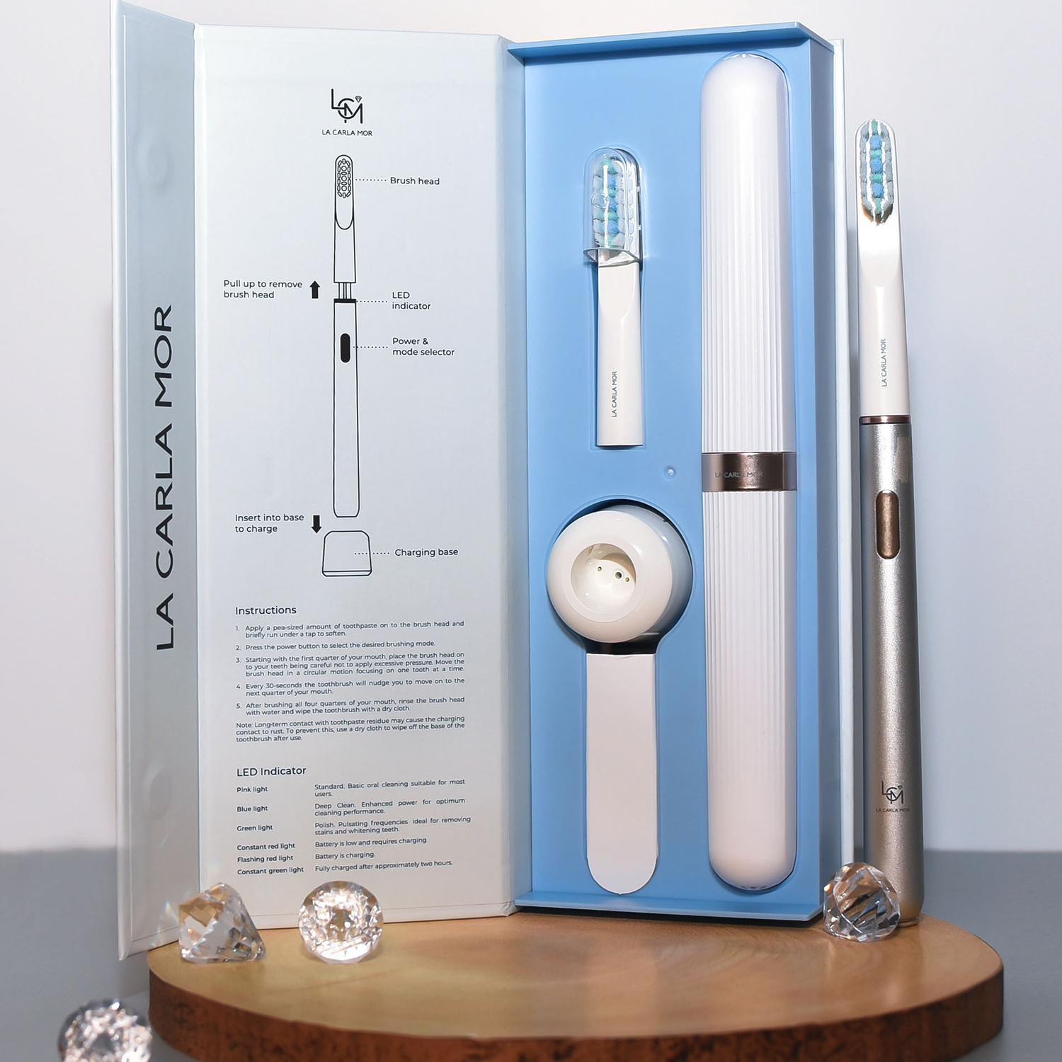 Premium La Carla Mor Sonic Toothbrush Silver - Image 4